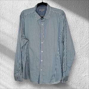 Ted‎ Baker Blue Striped Casual Button Down Shirt Size 6 US XXL Workwear Classic